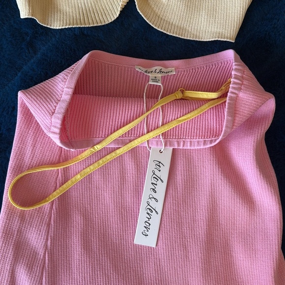 NWT For Love and Lemons Keisha Set NEW skirt and top two pieces sz S ribbed knit - Picture 6 of 13